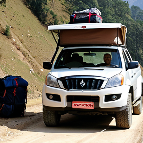 Home 14 **Prompt for Image 1 (Adventure & Cargo):**
A rugged SsangYong Rexton Sports Khan pickup truck, specifically highlighting its massive cargo bed, is parked on a scenic, unpaved mountain track in Uttarakhand, India. The truck's bed is visibly loaded with various outdoor and camping gear, such as tents, sleeping bags, a portable refrigerator, and possibly a mountain bike, all secured with tie-down points. The scene emphasizes adventure, the truck's reliability as a companion for off-road expeditions, and its ability to carry extensive equipment for hobbies. Soft natural lighting, conveying a sense of exploration and freedom.